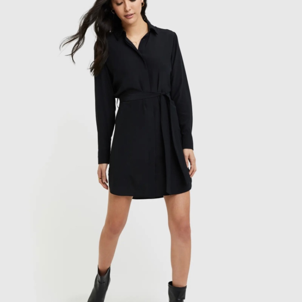 Quince silk blend shirt dress